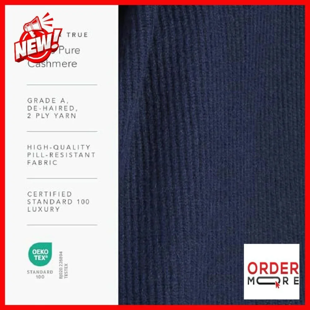 100% Pure Cashmere Gloves Ribbed Cuff Ultra Plush Women's Winter
